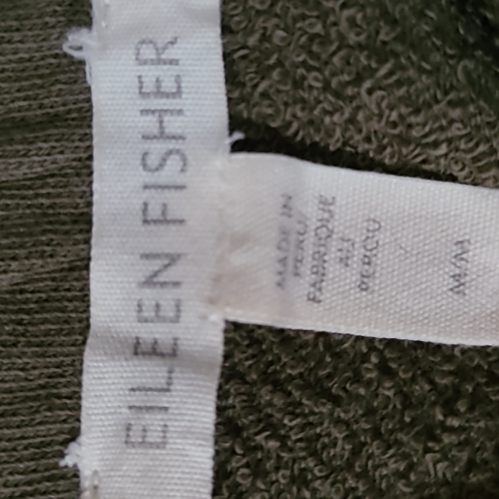 NWOT Eileen Fisher A Line Midi Side-Slit Skirt Khaki Green 100% Organic Cotton - Picture 4 of 17